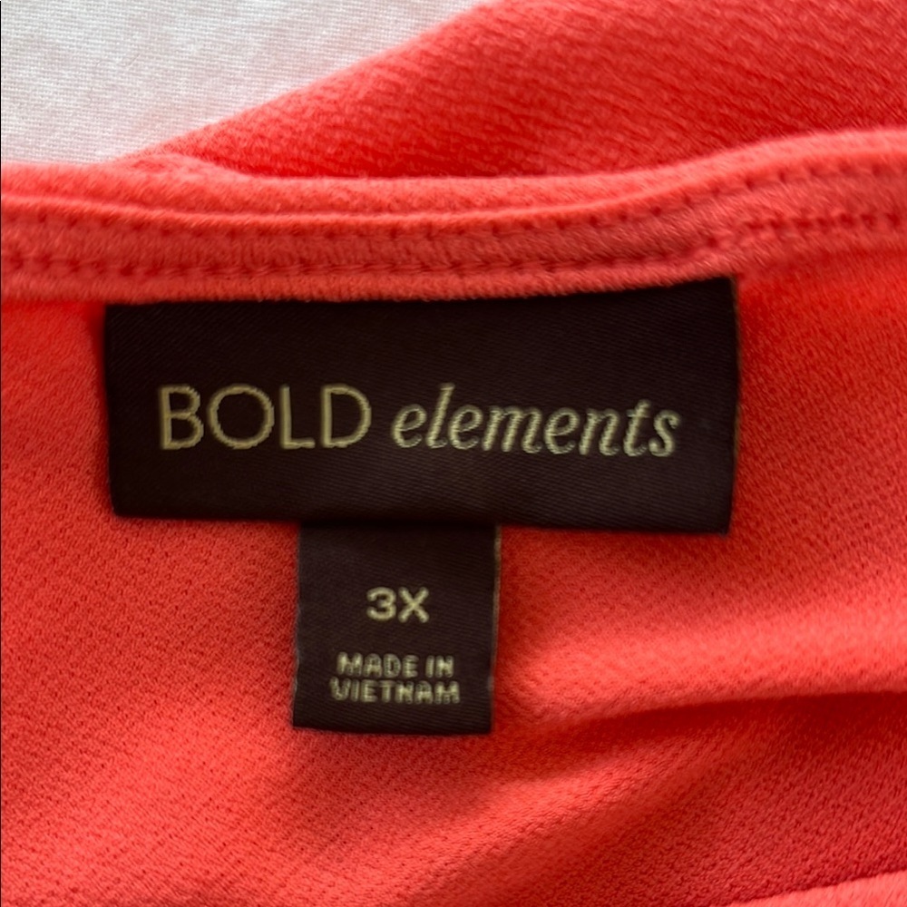 BOLD elements Orange Flutter Sleeve Blouse SIZE 3X - Picture 3 of 4